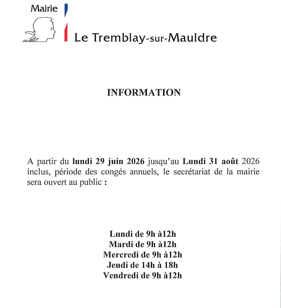 mairie horaires