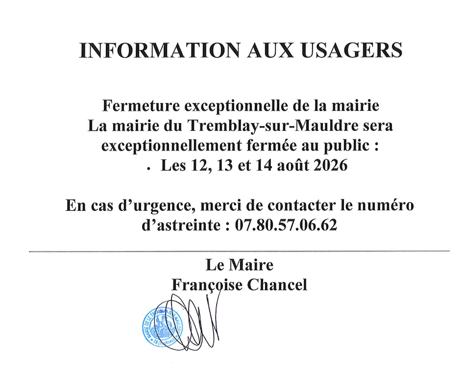 fermeture mairie